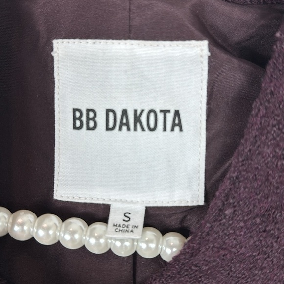 BB Dakota Purple Asymmetrical Zip Wool Jacket Small - Picture 5 of 8